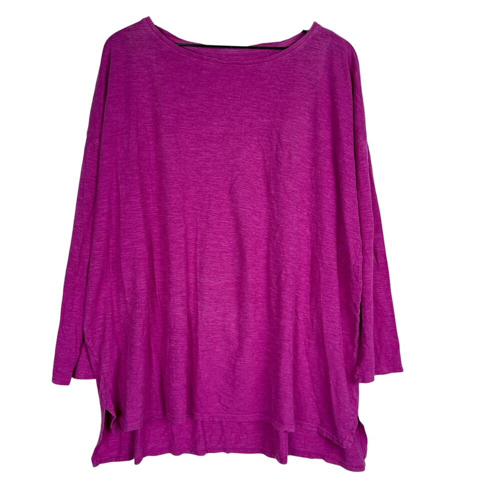 Eileen Fisher Hemp Organic Cotton Pink Tunic Woven Shirt - XL